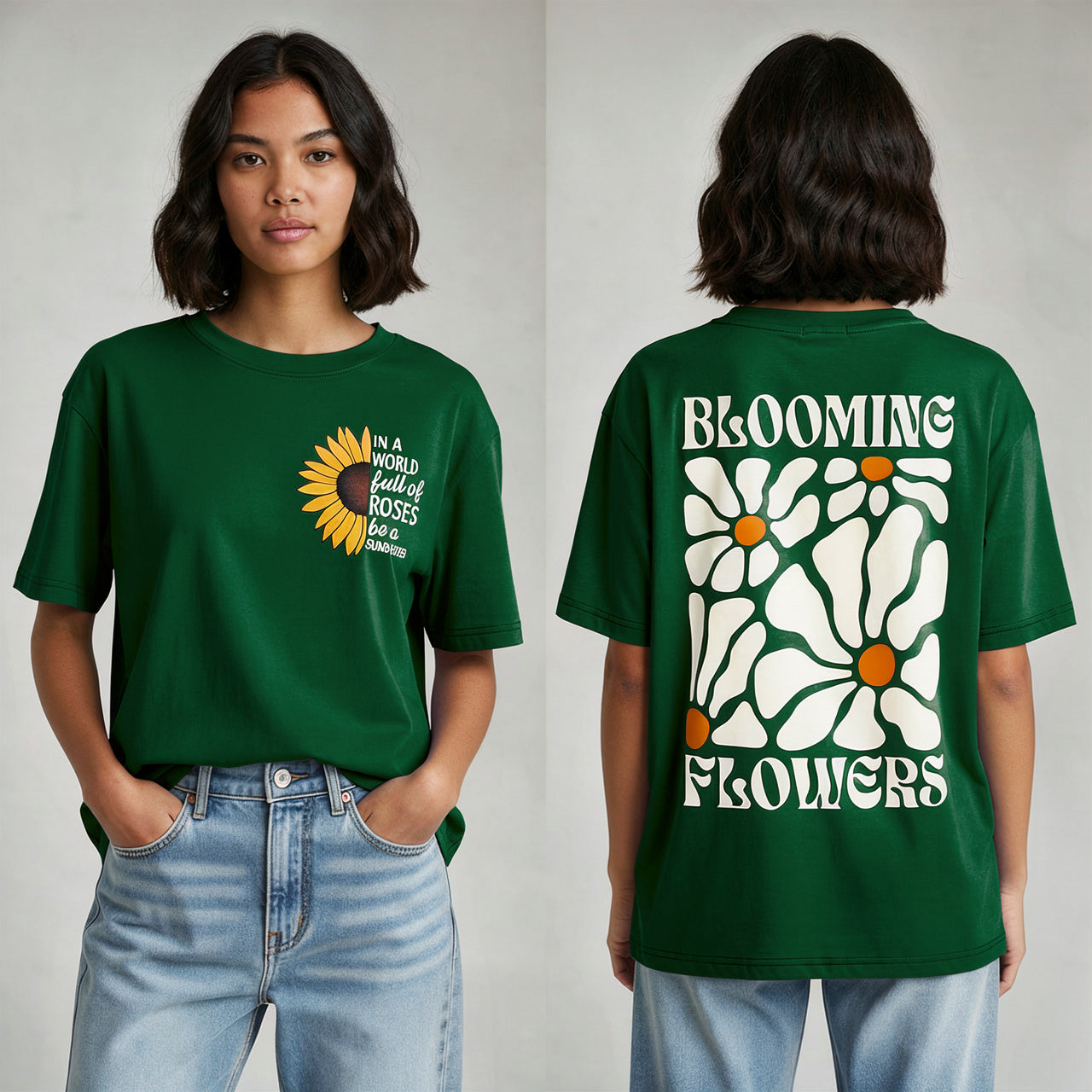 Blooming Flowers Oversized Tee