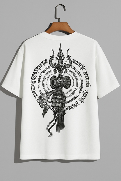Divine Power Oversized Tee – Trishul Edition