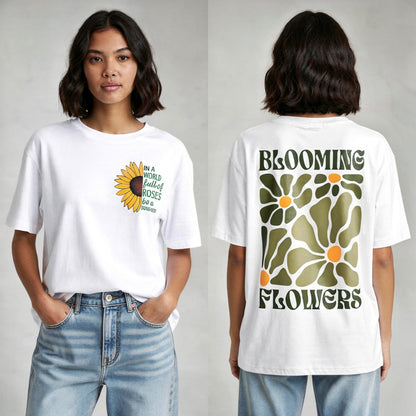 Blooming Flowers Oversized Tee